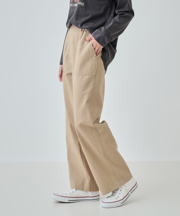 シューラルー(SHOO・LA・RUE)の【洗える】程よいワイドシルエットですっきりと コットンベイカーパンツ6