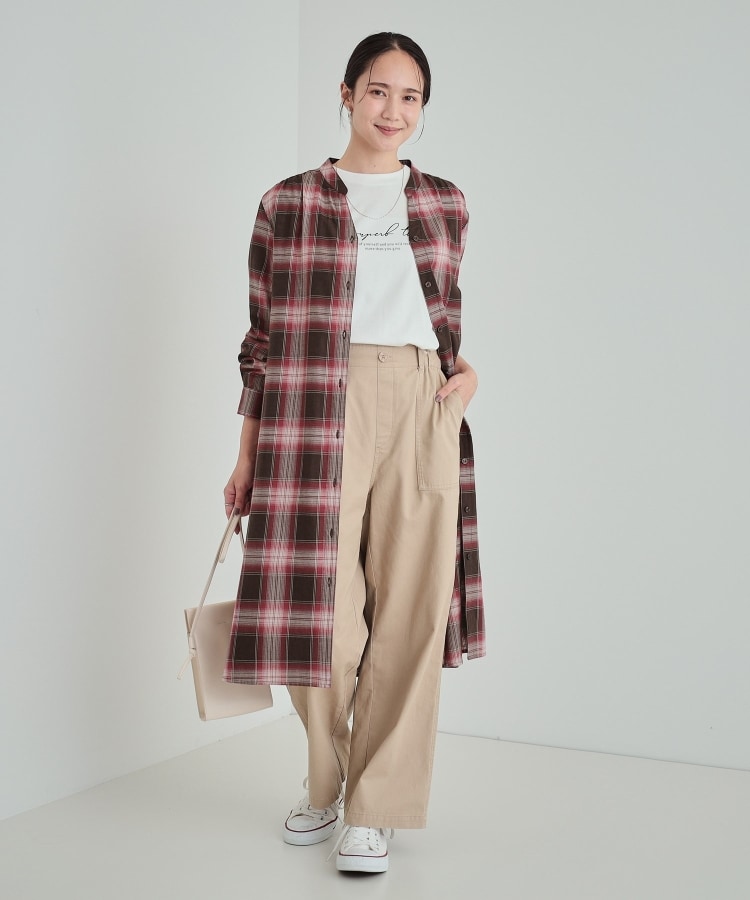 シューラルー(SHOO・LA・RUE)の【洗える】程よいワイドシルエットですっきりと コットンベイカーパンツ7
