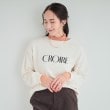 シューラルー(SHOO・LA・RUE)の【S-LL/洗える】レイヤードも楽しめる プリントスウェット オフホワイト(003)