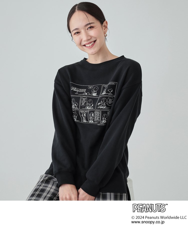 シューラルー(SHOO・LA・RUE)の【PEANUTS】プリントスウェット ブラック(019)