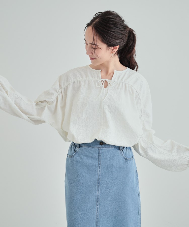 シューラルー(SHOO・LA・RUE)の【S-LL】ぽこぽこシャーリングブラウス5