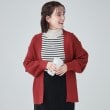 シューラルー(SHOO・LA・RUE)の【洗える】ざっくり編みトッパーカーディガン レッド(063)