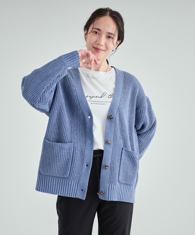シューラルー(SHOO・LA・RUE)の【高レビュー/洗える】ポケット付きが嬉しい ざっくり編み Vネックカーディガン17