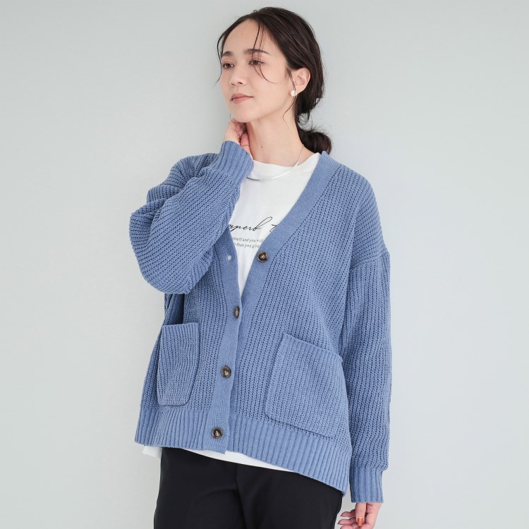 シューラルー(SHOO・LA・RUE)の【高レビュー/洗える】ポケット付きが嬉しい ざっくり編み Vネックカーディガン カーディガン/ボレロ