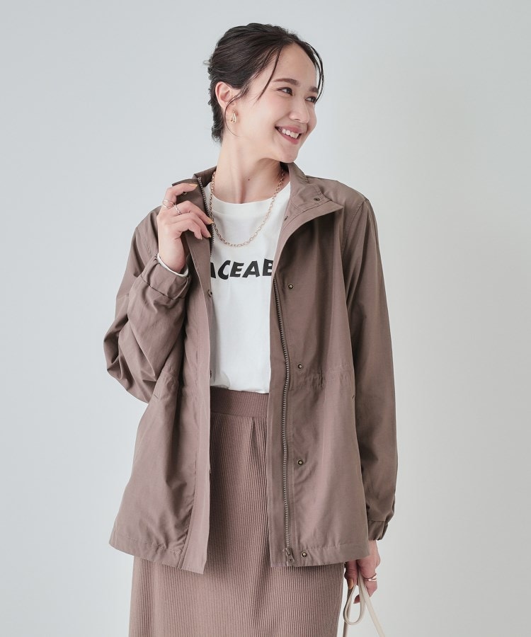 シューラルー(SHOO・LA・RUE)のさらりと羽織れる スタンドカラー ドロストブルゾン2