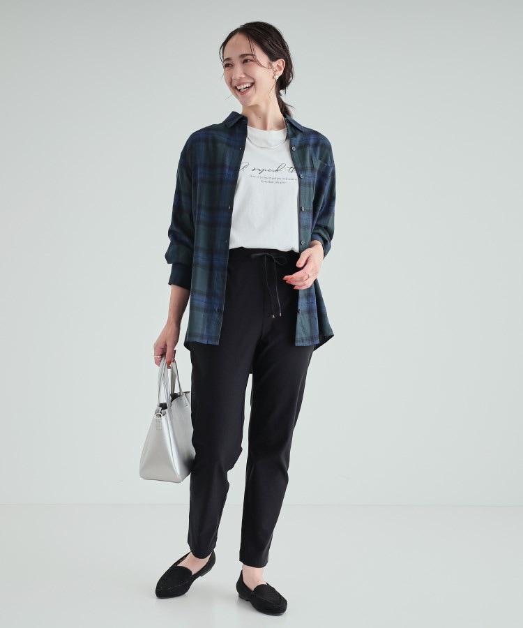 シューラルー(SHOO・LA・RUE)の【洗える/SS-3L】あったか裏起毛 ストレッチ テーパードパンツ30