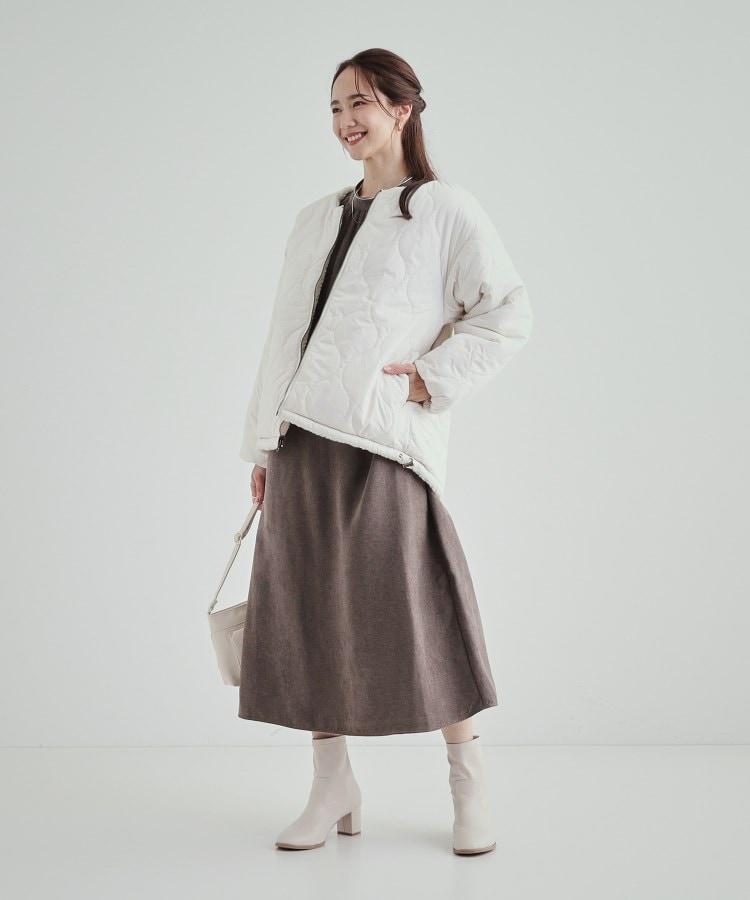 シューラルー(SHOO・LA・RUE)の【S-LL/リバーシブル】首まわりすっきり ボア×キルト ノーカラーブルゾン6