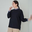 シューラルー(SHOO・LA・RUE)の【洗える/S-LL】ほんのり甘い ミニフリル付きデザイントップス ネイビー(094)
