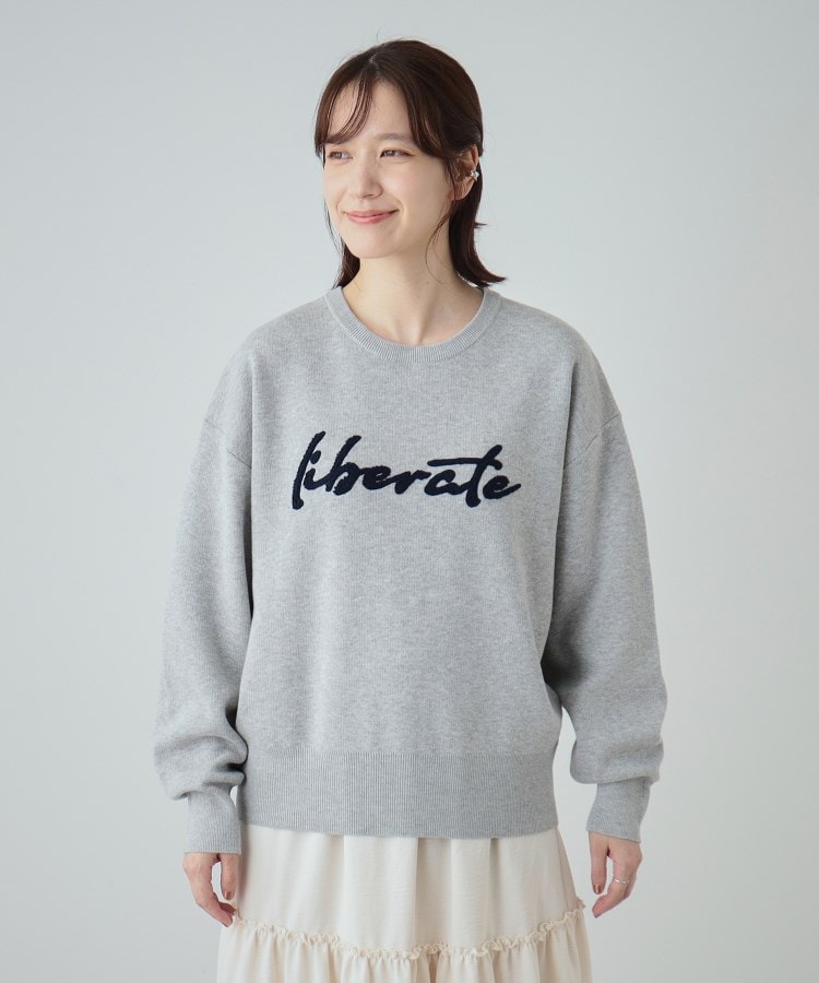 シューラルー(SHOO・LA・RUE)の【洗える/S-LL/ちくちくしにくい】優しい風合いの もこもこロゴニット9