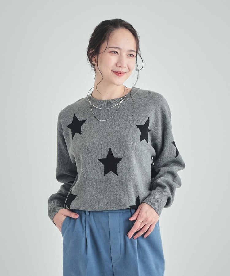 シューラルー(SHOO・LA・RUE)のコーデのアクセントに 星柄ジャカードニット5