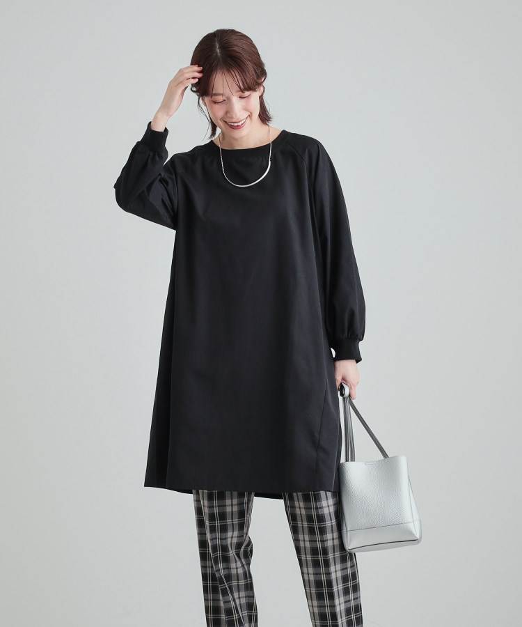 シューラルー(SHOO・LA・RUE)の【洗える】大人の女性が上品に着映える　リブ使いＡライン チュニックワンピース1