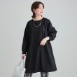シューラルー(SHOO・LA・RUE)の【洗える】大人の女性が上品に着映える　リブ使いＡライン チュニックワンピース ブラック(019)