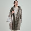 シューラルー(SHOO・LA・RUE)の【フード取り外し可/撥水加工】自然にくびれる あったかダイヤ柄キルトコート グレー(015)