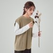 シューラルー(SHOO・LA・RUE)の【S-LL/2点セット】後ろ姿も抜かりなく バックリボンニットベスト＋ロンT ベージュ(052)