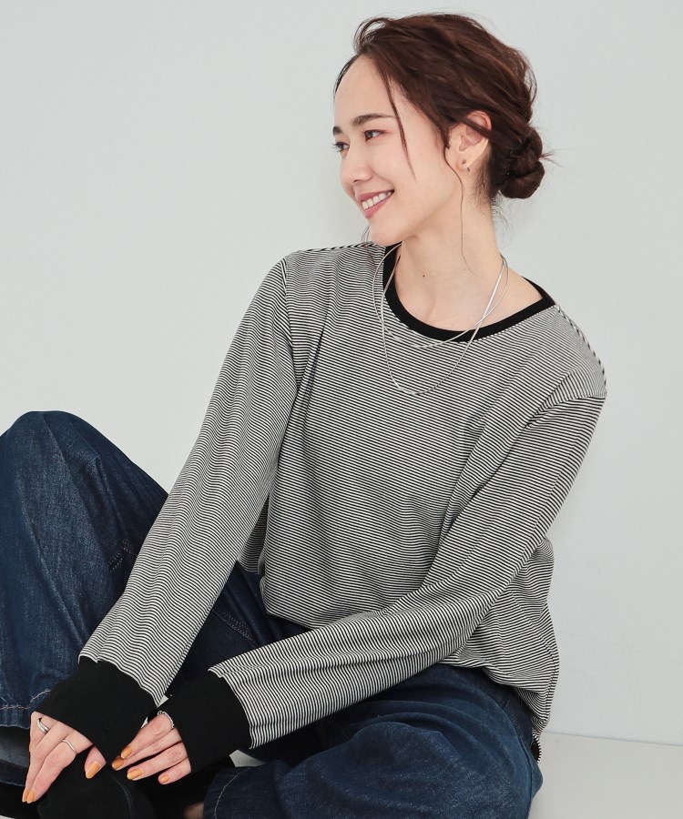 シューラルー(SHOO・LA・RUE)の【洗える】一枚でもインナーでも やわらか起毛長袖トップス オフホワイト(303)