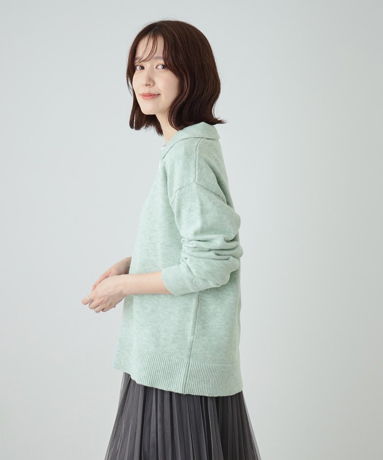 S-LL】スキッパー衿付きニット(ニット/セーター) | SHOO・LA S-LL】スキッパー衿付きニット(ニット/セーター) | SHOO・LA