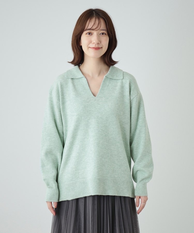S-LL】スキッパー衿付きニット(ニット/セーター) | SHOO・LA S-LL】スキッパー衿付きニット(ニット/セーター) | SHOO・LA