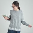 シューラルー(SHOO・LA・RUE)のほんのり甘い 裾チュールニット ライトグレー(011)