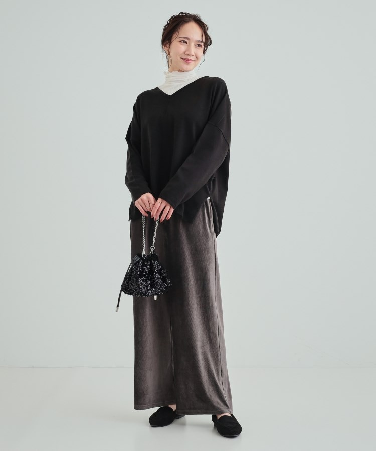 シューラルー(SHOO・LA・RUE)の【2点セット】着回しいろいろ Vネックドロップショルダーニット＋ロンTセット8
