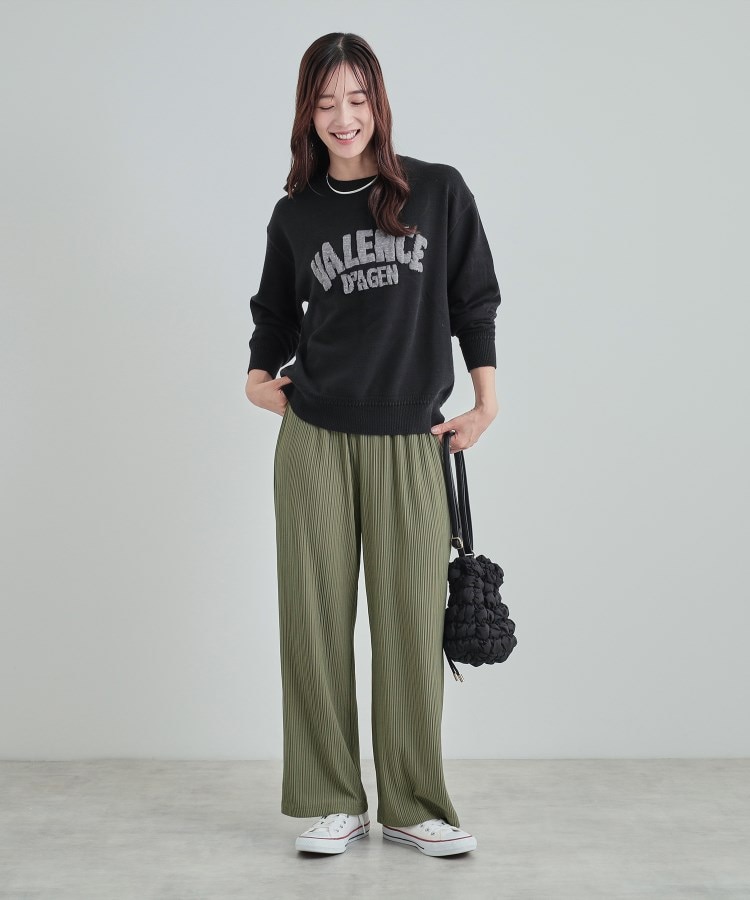 シューラルー(SHOO・LA・RUE)の【S-LL/高レビュー】すっきり見えが叶う プリーツジャカード セミワイドパンツ11