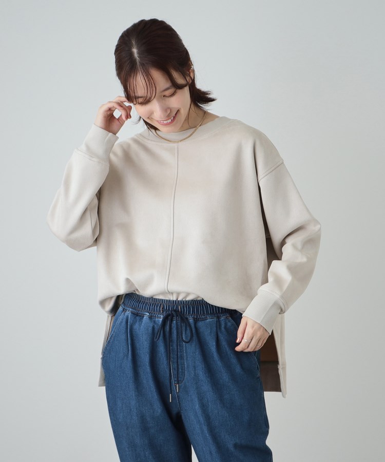 シューラルー(SHOO・LA・RUE)の【S-LL】なめらかスウェード調トップス1
