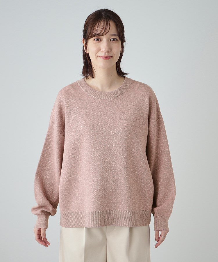 シューラルー(SHOO・LA・RUE)の【洗える/S-LL】シンプルながら華やか ラメ入りスウェットライクニット13
