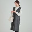 シューラルー(SHOO・LA・RUE)の大人上品な ウール調Vネックジャンドレ チャコールグレー(014)