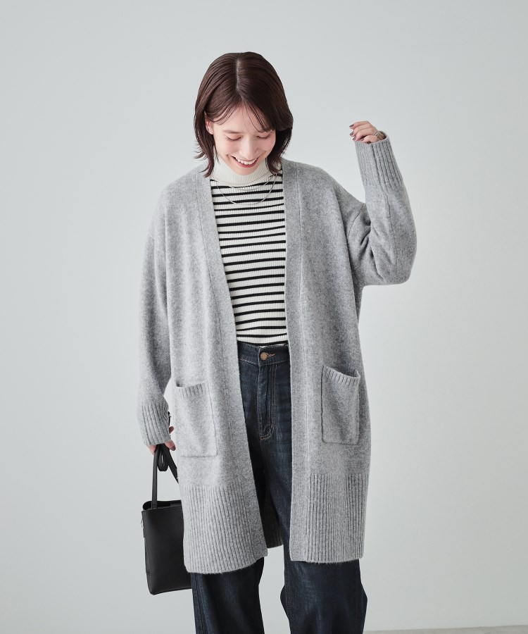 シューラルー(SHOO・LA・RUE)の【S-LL】Iラインですっきり見え ふわふわトッパーカーディガン1