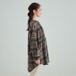 シューラルー(SHOO・LA・RUE)の【洗える/S-LL】お腹周りをゆったりカバー 起毛チェック柄チュニックブラウス14