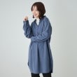 シューラルー(SHOO・LA・RUE)の【洗える/S-LL/体型カバー】大人の上品カジュアル コーデュロイ スキッパーチュニック ブルー(093)