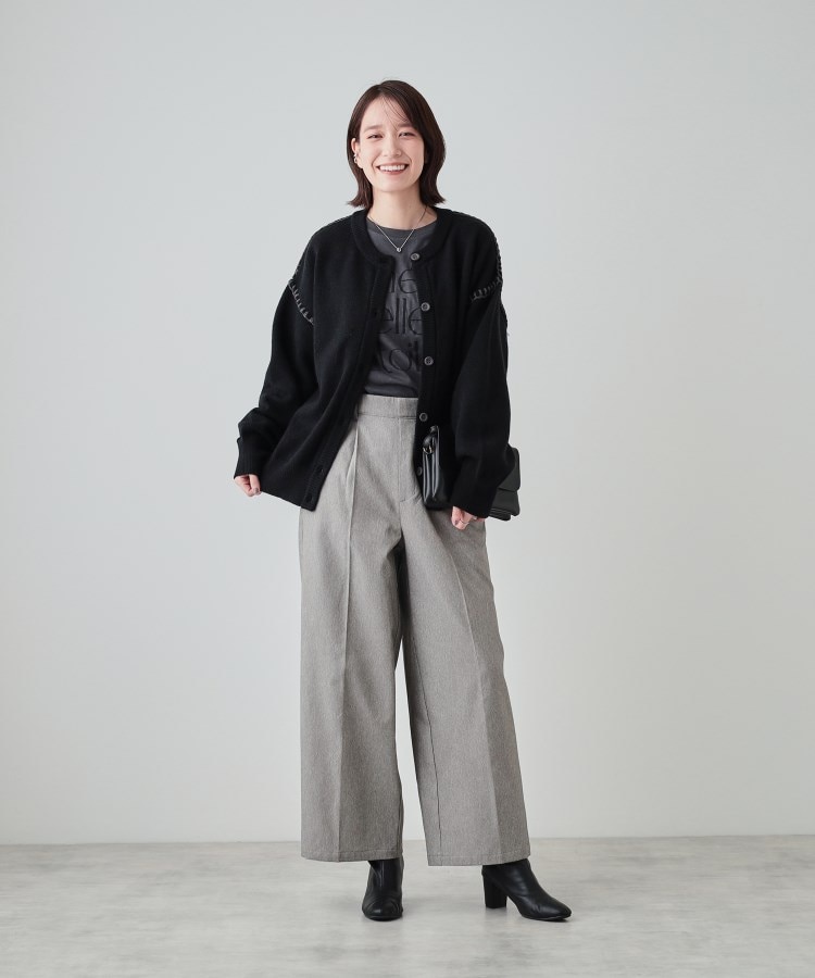 シューラルー(SHOO・LA・RUE)の【S-LL】配色ステッチ ふんわりクルーネックカーディガン7