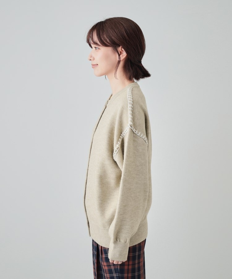 シューラルー(SHOO・LA・RUE)の【S-LL】配色ステッチ ふんわりクルーネックカーディガン18