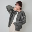 シューラルー(SHOO・LA・RUE)の【S-LL】配色ステッチ ふんわりクルーネックカーディガン グレー(012)