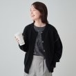 シューラルー(SHOO・LA・RUE)の【S-LL】配色ステッチ ふんわりクルーネックカーディガン ブラック(019)
