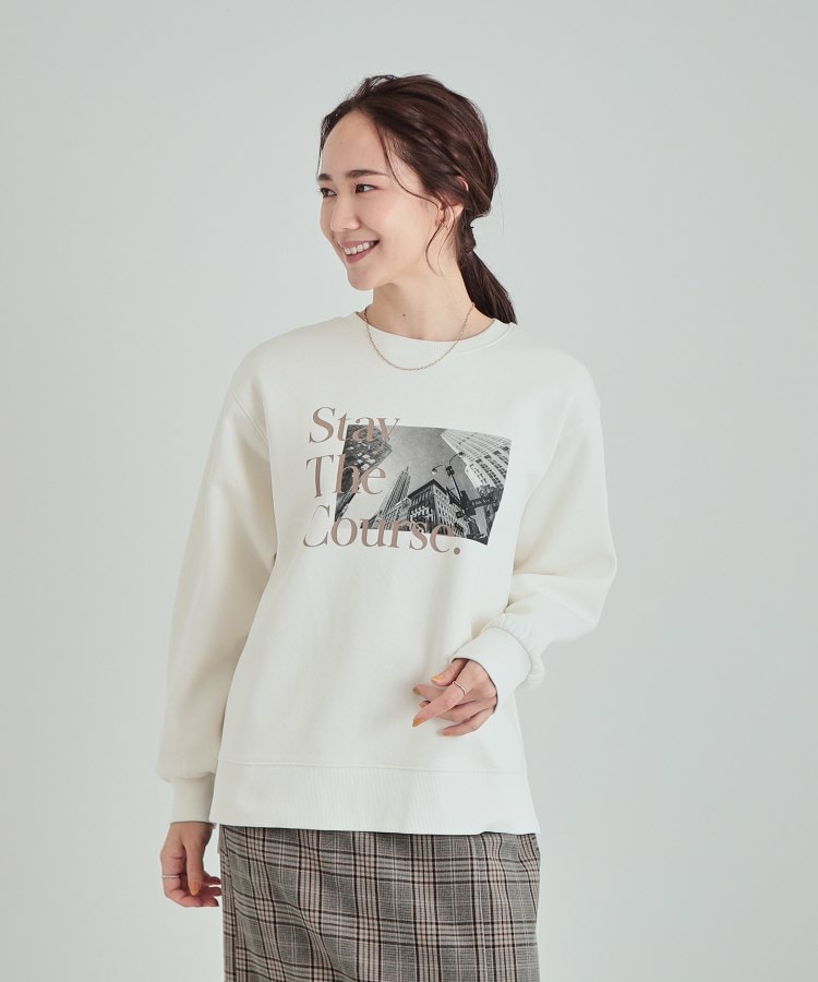 シューラルー(SHOO・LA・RUE)の【洗える/S-LL】ふわふわあったか裏起毛 グラフィックスウェット【SHOO WARM】1