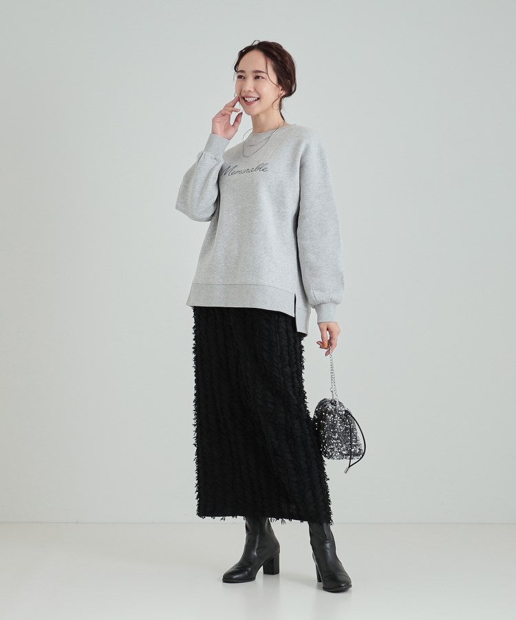 シューラルー(SHOO・LA・RUE)の【洗える/S-LL】ふわふわあったか裏起毛 グラフィックスウェット【SHOO WARM】8