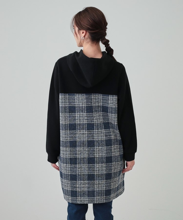 シューラルー(SHOO・LA・RUE)のあったか裏起毛 チェック柄フーディーチュニック15