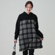 シューラルー(SHOO・LA・RUE)のあったか裏起毛 チェック柄フーディーチュニック ブラック(219)