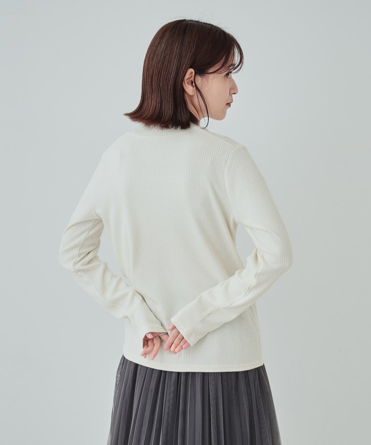 シューラルー(SHOO・LA・RUE)の【洗える/S-LL】プチハイネック ラメ入りリブ インナートップス2