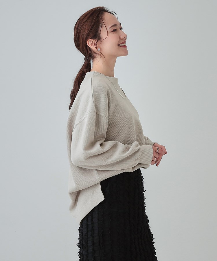S-LL】大人カジュアルに オフネックニットソー（カットソー