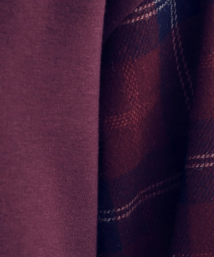 シューラルー(SHOO・LA・RUE)の【S-LL/洗える】裏起毛 お袖チェック切替トップス【SHOO WARM】8