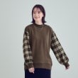 シューラルー(SHOO・LA・RUE)の【S-LL/洗える】裏起毛 お袖チェック切替トップス【SHOO WARM】9