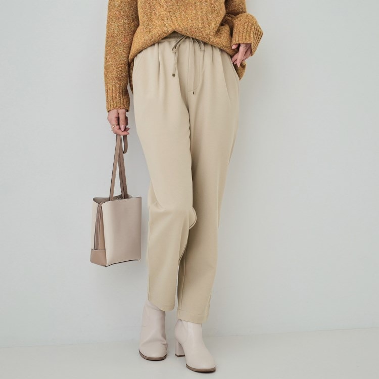 シューラルー(SHOO・LA・RUE)の【洗える/SS-3L/あったか】スマートに見える 裏起毛イージーパンツ フルレングスパンツ