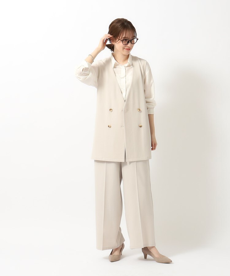 シューラルー(SHOO・LA・RUE)の【UVカット/抗菌防臭/吸水速乾】ゆる さら ふわり フレンチリネンブレンド 前あきシャツ7