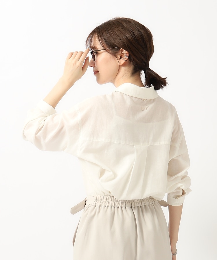 シューラルー(SHOO・LA・RUE)の【UVカット/抗菌防臭/吸水速乾】ゆる さら ふわり フレンチリネンブレンド 前あきシャツ3