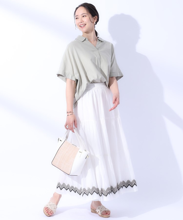 シューラルー(SHOO・LA・RUE)の【UV/抗菌防臭】ゆる さら ふわり フレンチリネンブレンド ドルマンシャツ43