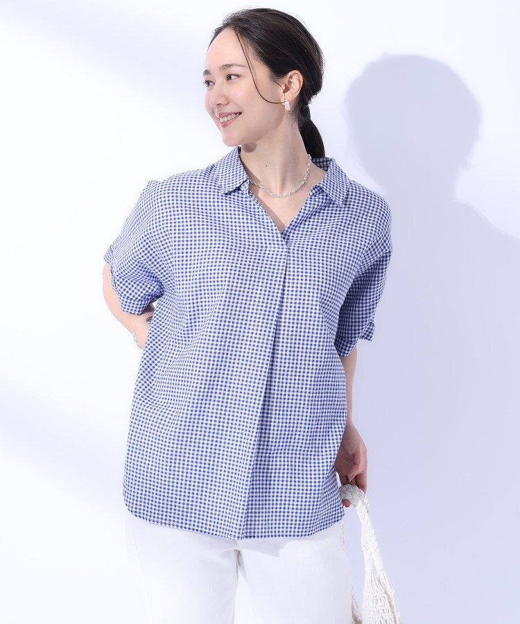 シューラルー(SHOO・LA・RUE)の【UV/抗菌防臭】ゆる さら ふわり フレンチリネンブレンド ドルマンシャツ37