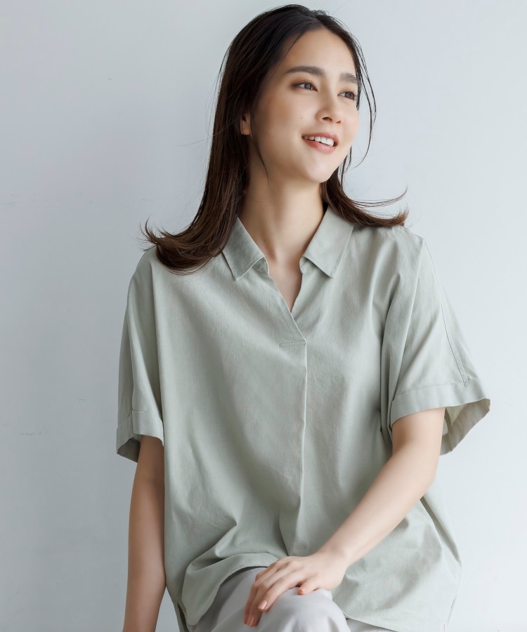 シューラルー(SHOO・LA・RUE)の【UV/抗菌防臭】ゆる さら ふわり フレンチリネンブレンド ドルマンシャツ51