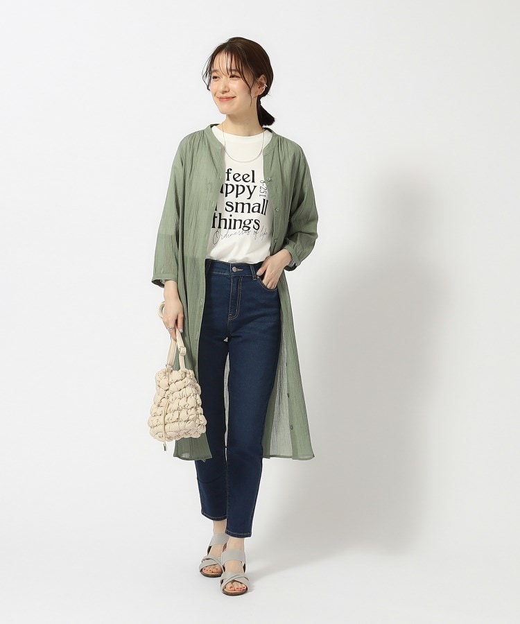シューラルー(SHOO・LA・RUE)の【洗える/7分袖】ふんわり さらさら コットンシフォンシャツワンピース11