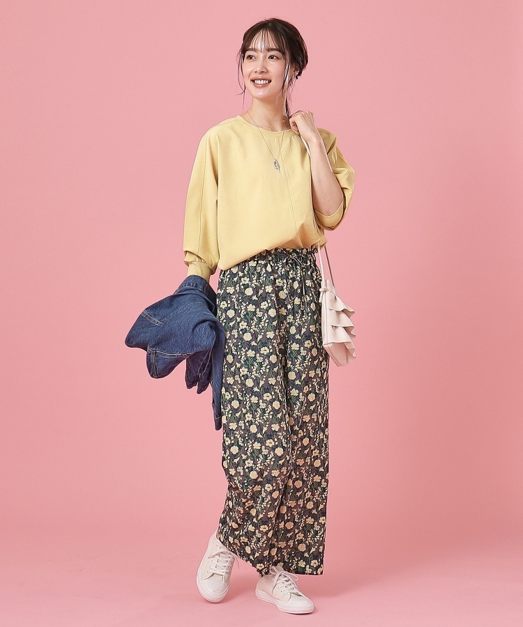 洗える】サテンプリントパンツ(6~9分丈パンツ) | SHOO・LA 洗える】サテンプリントパンツ(6~9分丈パンツ) | SHOO・LA